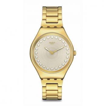 Swatch - Reloj Bubbly and Bright con correa de acero inoxidable dorado
