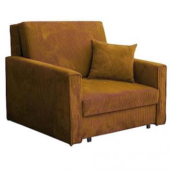Sillón Columbus 190 Tapiz Amarillo con Patas de Metal y Función de Cama, 85x103x98cm