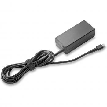 HP 45W USB-C Indoor AC Adapter - Black, 15V Output for Laptops