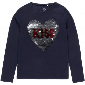 NAME IT Nkfnisanin LS Top Noos, Camisa Manga Larga para Niñas, Azul