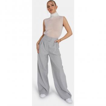 Sheer Knit Roll Neck Top In White