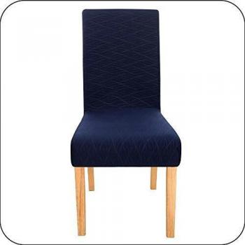Amazon Brand - Umi Funda para Silla Decorativa Suave de Salon con Patrón de Olas 6 Piezas Azul Marino