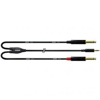 Cordial CFY 0.9 WPP Y-Adapter Audio Cable, 0.9m, 2x 1/4 TRS to 1/8 TRS