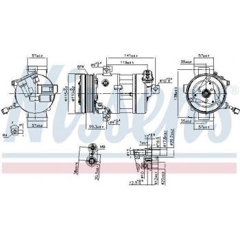 Compresor de aire acondicionado NISSENS 890667
