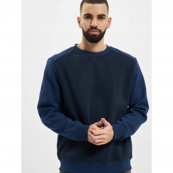 Urban Classics Men's 2-Tone Fake Raglan Crew Sweatshirt - Midnight Navy/Dark Blue