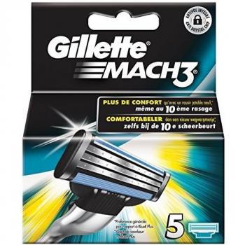 Gillette Mach3 - Recambios para cuchilla de afeitar, 5 unidades