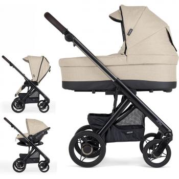 Carrito Trio Bebecar Prow Compact con chasis negro.