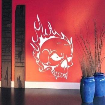 INDIGOS UG Vinilo Decorativo para Pared W355 Hueso del cráneo 80x52cm, Blanco, 80x8x52 cm