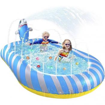 Piscina Splash Pad con aspersores laterales y Foca escupe agua