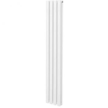 Radiador de Columna Ovalada - 1600mm x 240mm - Blanco - Diseño Moderno Doble Panel