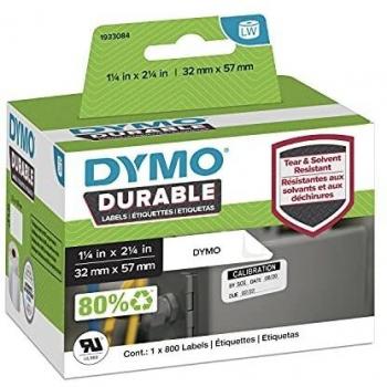 DYMO LW etiquetas industriales resistentes para LabelWriter impresoras de etiquetas, poli blanco, 57 mm x 32 mm, rollo de 800
