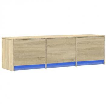 Mueble de TV LED madera de ingeniería roble Sonoma 140x34x40 cm, Soporte de TV, aparador de TV, Mueble HiFi, Banco de TV, Armario de TV