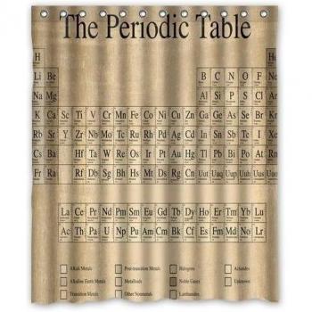 Daniellestore Stylish Living Waterproof Mildew Fabric Shower Curtain With Vintage Periodic Table Design 60