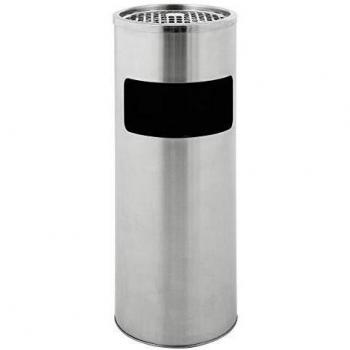 Cenicero Combinado Redondo de 12,5 Litros en Acero Inoxidable Mate