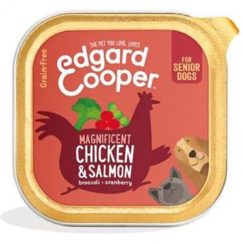 Edgard & Cooper Senior Tarrina sin Cereales con Pollo y Salmón 150g Comida Húmeda para Perros