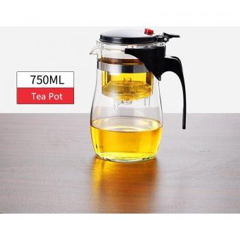 Juego de Té Kung Fu Chino con Infusor de Té de Vidrio Resistente al Calor y Cafetera Puer para Oficina