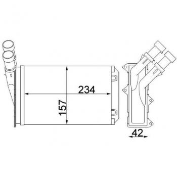 Radiador de calefacción MAHLE Aftermarket AH 83 000S para CITROËN: Xsara, Xantia, ZX & PEUGEOT: 306