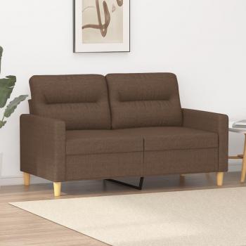 Sofá 2 plazas 120 cm tela marrón vidaXL