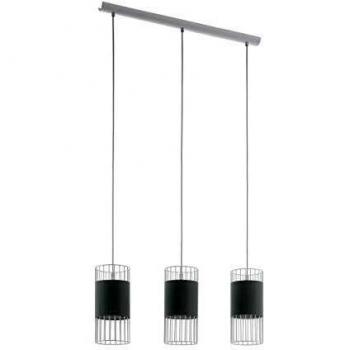 Lámpara Colgante Textil Eglo Norumbega Blanca 3 Bombillas E27 Diseño de Jaula
