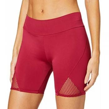 Anaissa Short con calados YMax. Eka. Leggings, Rojo BURGUNDY, 44