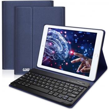 COO Funda Teclado Español para iPad, Cubierta Ultraliviano con Teclado Bluetooth Desmontable para Nuevo iPad 9,7 2017, iPad 2018, iPad Air 2/1, iPad Pro 9,7 con Smart Auto Sleep-Wake