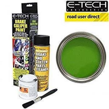 E-Tech Pinza de freno pintura – verde – Complete Kit Inc cepillo y limpiador de pintura/