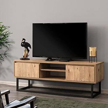 Skyedecom - Mueble de televisión Le Negro Pin Soportes y Muebles de TV Belinda 140 854KLN3005