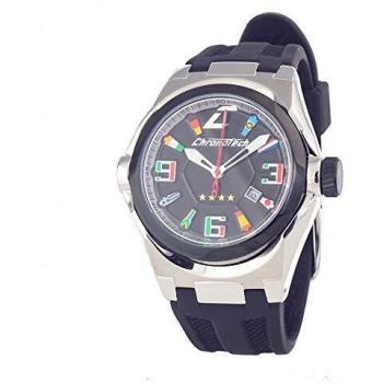 Chronotech Men's Quartz Analog Watch with Rubber Strap CT7036M-15 (45mm)