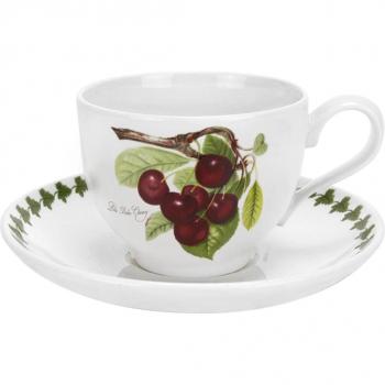 Portmeirion - Taza de té con plato Pomona Cereza