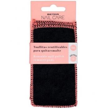 Beter Nail Care Toallitas Reutilizables para Quitaesmalte, 3 Unidades