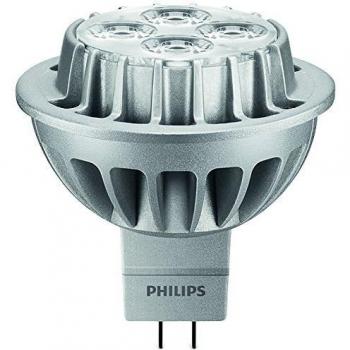 Philips Lighting 4Pack 50W Ww 12V Mr16 36D Silver Dim Foco LED de luz cálida, 8 W, casquillo GU5.3, regulable, Blanco