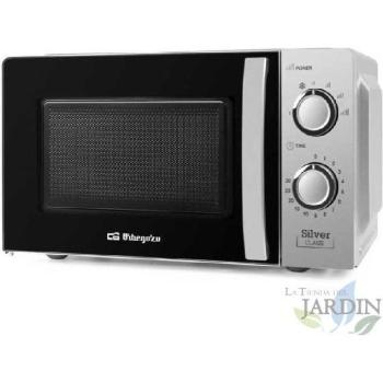 Microondas Orbegozo 20L Plateado 700W con 6 Niveles de Potencia