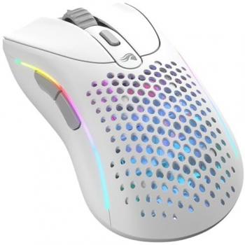 Glorious Model D 2 Wireless Gaming Mouse - White, Ratón Gaming inalámbrico, diseño ergonómico, sensor óptico de alta precisión, peso ligero, retroiluminación RGB personalizable, batería de larga duración