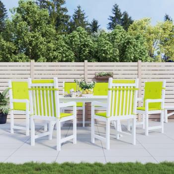 Cojín de Silla de Jardín Respaldo Bajo 6 uds Tela Oxford Verde Claro
