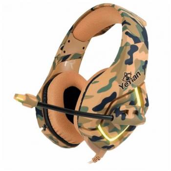 Yeyian Diadema Gamer Force S3000 YDF-33401D, USB/3.5mm, Alámbrica, 2.2m, Camuflaje Desierto