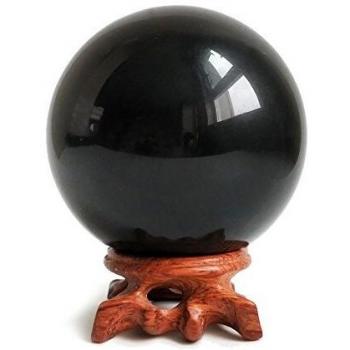 Mina Heal Bola de cristal de obsidiana de 100 mm de diámetro para bola Fengshui, meditación, curación de cristal, esfera de adivinación, decoración del hogar, 100% natural y genuino