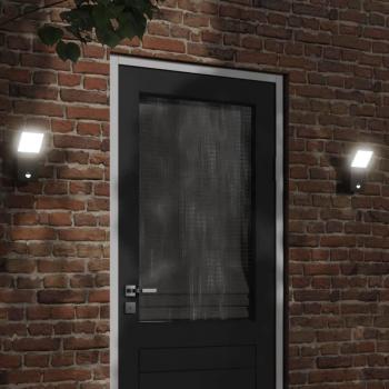 Lámpara de pared de exterior LED aluminio fundido negro vidaXL, color negro, blanco y más