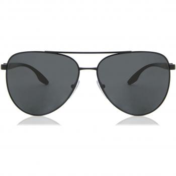 Gafas de sol Prada Linea Rossa PS 52WS 1BO06F Metal Negro Opaco Gris Oscuro Piloto Normal para Hombre