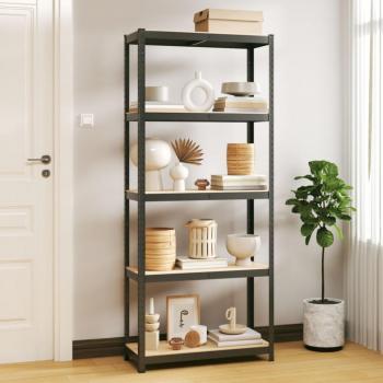 vidaXL 5-Layer Storage Shelf Anthracite Steel & Engineered Wood