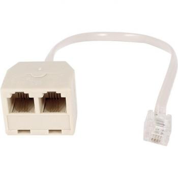 Sourcingmap 6P4C RJ11 macho a hembra Dos Salidas Telefónica Cable Convertidor