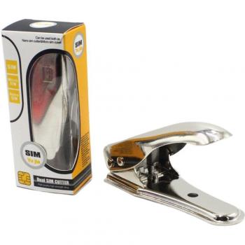 Cortador de Tarjeta SIM Adaptador Plateado Inoxidable para iPhone 4, 5, 5S, 6, 6S y Samsung