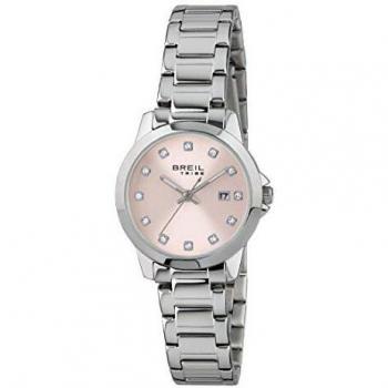 BREIL - Reloj de Señora Colección Classic Elegance EW0408 - Reloj de Pulsera con Esfera Analógica Rosa - Movimiento Time Only - 3 Agujas - Reloj de Cuarzo para Señora con Pulsera de Acero