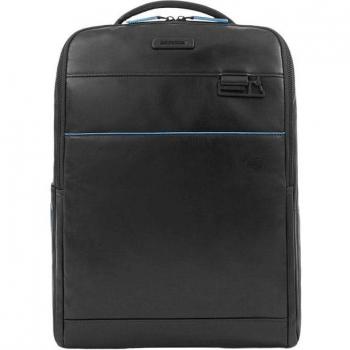 Piquadro B2 Unisex Leather Laptop Backpack, Black, Size: ONE SIZE, 41 cm