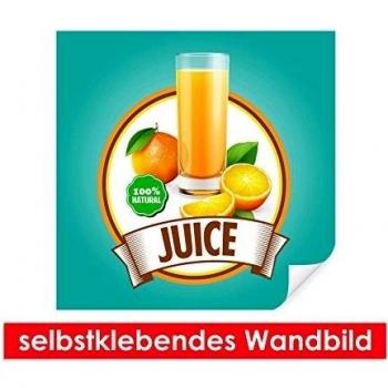 Adhesivo Pared de Color Naranja Drink Pegatinas - Fáciles de pegar - Wall Print, Wall Paper, Póster, pantalla con pegamento de puntos de vinilo para paredes, puertas, muebles y superficies lisas de Trend paredes, naranja, 80 x 80 cm