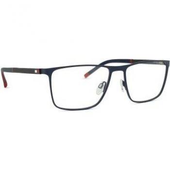 Tommy Hilfiger TH 2080 Full-Rim Square Metal Glasses with Blue Frame, 58mm/17mm/145mm