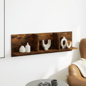 Mueble de pared madera ingeniería roble ahumado 100x16,5x30 cm