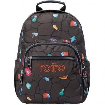 Mochila Escolar Totto Tempera con Estampado de Videojuego en Color Negro