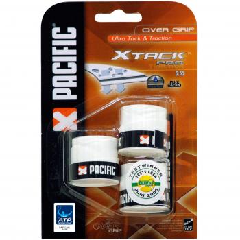 Pacific Overgrip X-Tack PRO 3er - Mango de raqueta de tenis, color blanco, talla standard