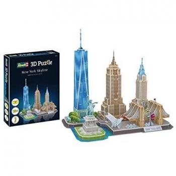 Revell- Skyline Horizonte de New York, Altura 42,0cm 3D Puzzle, Multicolor