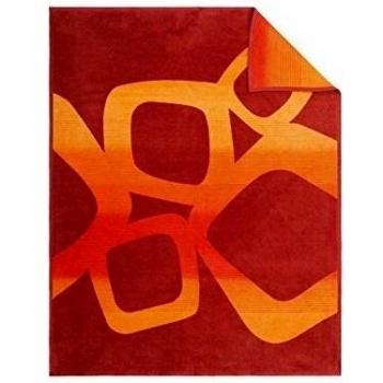 Ibena®, 3247, Messina Luxus Colcha lanzar, Retro tejida abstractos, 150 cm x 200 cm, color rojo